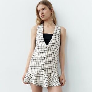 Zara Plaid mini dress